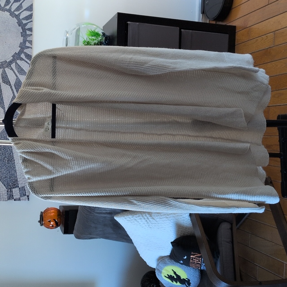 RD Style Cream Open-Front Cardigan